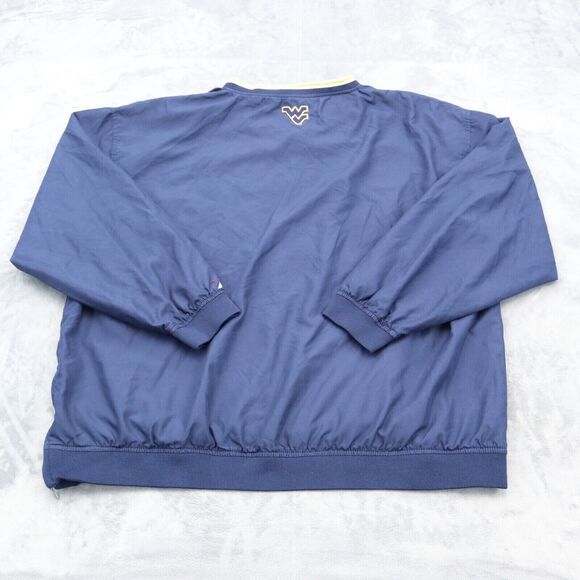 West Virginia Mountaineers Jacket Mens XL Blue Pro Player VNeck Pocket Pullover - Picture 16 of 16